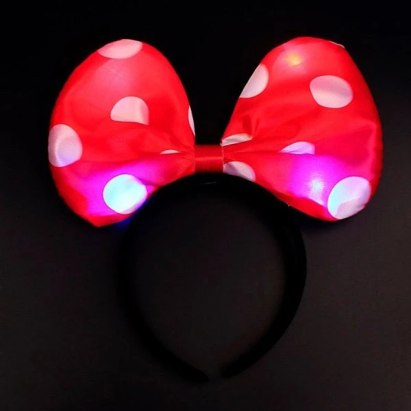 Ободок карнавальный LED пластик полиэстер 3хLR44 21х23,5 см 4 цвета СНОУ БУМ