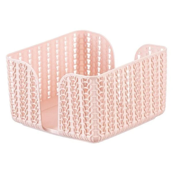 Салфетница 8,5*14*14см пластик ВЯЗАНИЕ Чайная роза (16)