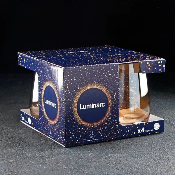 Стаканы набор 4шт 350мл стекло ЗОЛОТОЙ МЕД высокие (4)