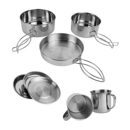 Набор посуды туристический 8пр нерж.сталь