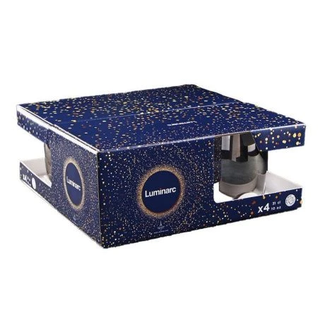 Стаканы набор 4шт 310мл стекло СИЯЮЩИЙ ГРАФИТ низкие (4)