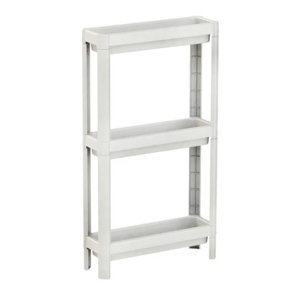 Этажерка прямая 3 секции 398*127*700мм пластик Kleo белый (8)