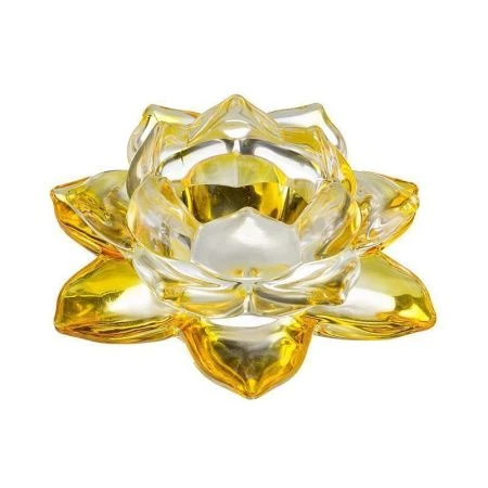 Подсвечник ЛОТОС ЖЕЛТЫЙ 12*12*5см (48)