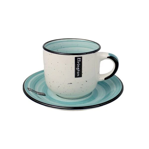 Чайный набор 2пр керамика Аэрография МЯТНЫЙ БРИЗ на 1 персону 260мл (24)