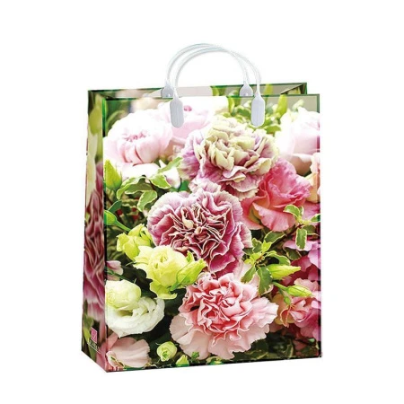 Пакет с пластиковой ручкой полиэтилен 32*40*10см Букет свежести (20/200)