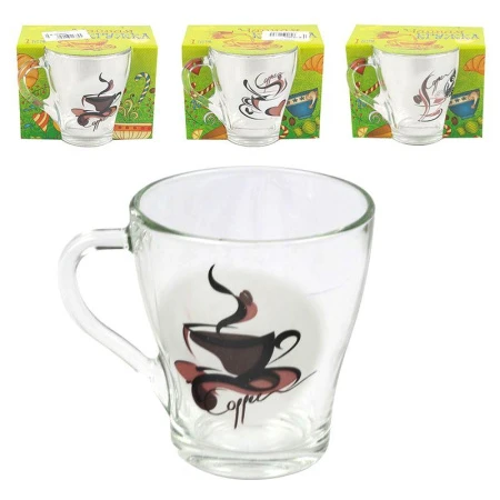 Кружка 280мл стекло КОФЕ