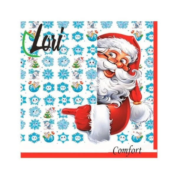 Салфетки бумажные новогодние Лори 2-х слойные 33*33 (16)