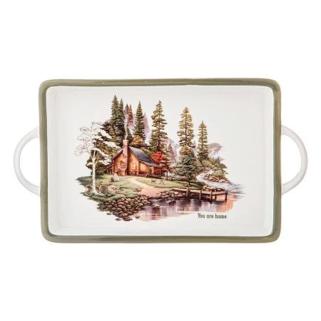 Блюдо с ручками 35,5*20*4см фарфор Family House (12)