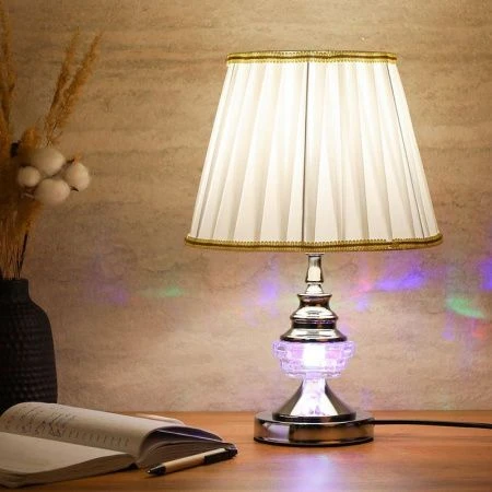 Лампа настольная с абажуром 38см металл/пластик D921 (24)