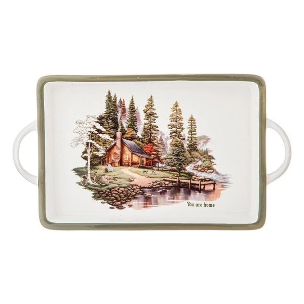 Блюдо с ручками 35,5*20*4см фарфор Family House (12)