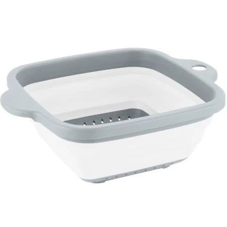 Дуршлаг складной с ручкой 2,2л пластик квадратный трюфель (19)