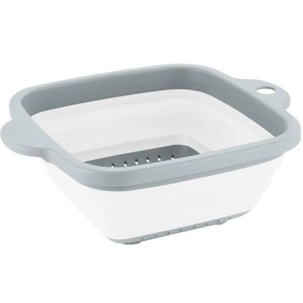 Дуршлаг складной с ручкой 2,2л пластик квадратный трюфель (19)