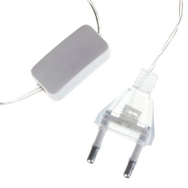 Гирлянда электр. вьюн 9м, 100LED-алмаз, голубой, пост. свечение, прозр. провод, 220В СНОУ БУМ