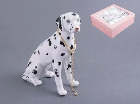 яяяФигурка Собака ДОЛМАТИНЕЦ со стразами h=17см подар.уп. (36)