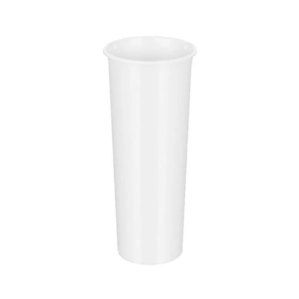 Ваза для цветов 26см d11см пластик белая (18) 221315529/01