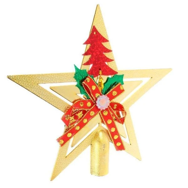 Украшение декоративное макушка на елку, 18 см пластик, , арт 1 СНОУ БУМ