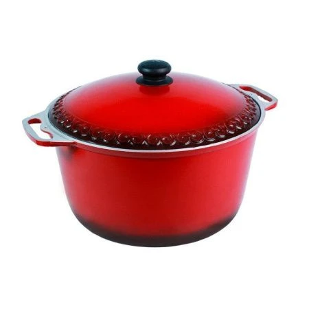 Кастрюля 10л стеклоэмаль АЗИАТКА конусная мет.крышка (5)