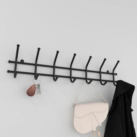 Вешалка 7 крючков настенная 67,5*8*16,5см металл НОРМА коричнеая (10)