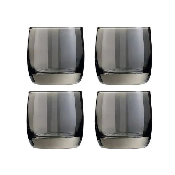 Стаканы набор 4шт 310мл стекло СИЯЮЩИЙ ГРАФИТ низкие (4)