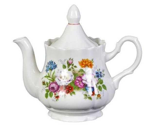 Чайник заварочный 800мл фарфор БУКЕТ ЦВЕТОВ Романс