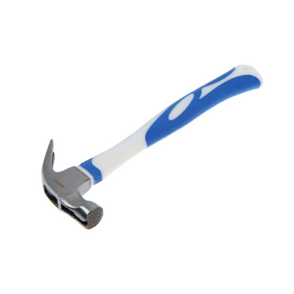 Молоток-гвоздодер металл TUNDRA, боек с магнитом, фиберглассовая 2К рукоятка, 250 г (1)