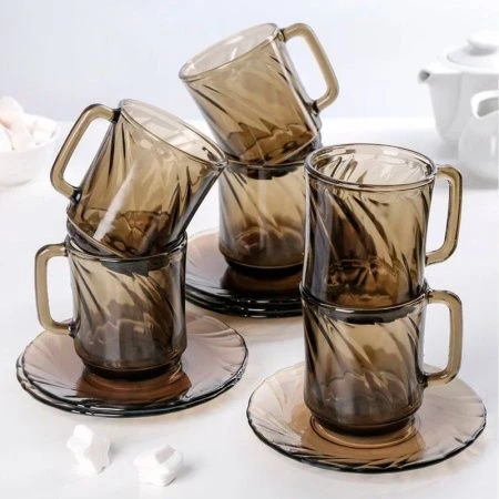 Столовый набор 45пр стекло ALTA MAREA дымка подар.уп (1)