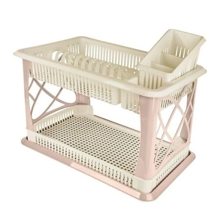 Сушилка для посуды 2-х ярусная 49*17,5*32,5см пластик Sugar&Spice шампань (1)