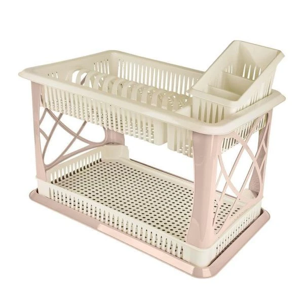 Сушилка для посуды 2-х ярусная 49*17,5*32,5см пластик Sugar&Spice шампань (1)