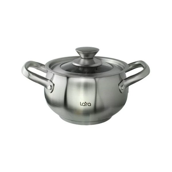 Кастрюля 2,3л нерж.сталь ТОКИО стекл.крышка 16см h10,5см индукц.капс.дно LR02-261 (4)