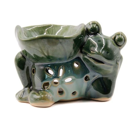 Аромалампа Лягушка с лотосом керамика 8-13см , набор 2шт А7836-05