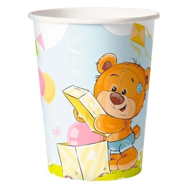 Стакан бумажный 250мл (набор 6шт.) ПОЗДРАВЛЯЕМ! (144)