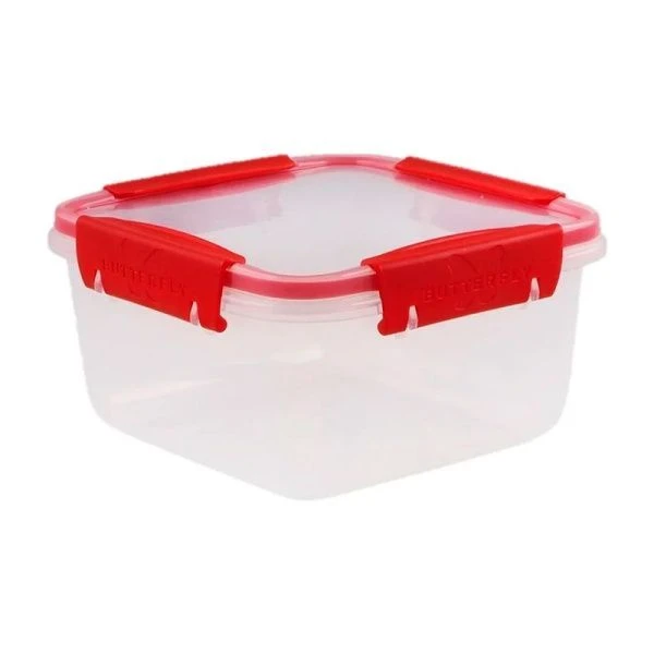 Контейнер пищевой 1,2л 156*156*84мм пластик Butterfly BRIGHT герметичный красный (8)