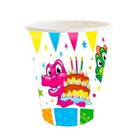 Стакан бумажный набор 10шт 250мл ДИНОЗАВРИКИ (120)