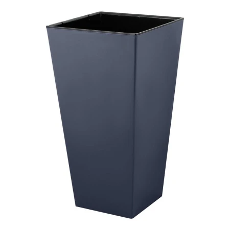 Горшок для цветов 19,4л 250*250*470мм пластик London Cube вулканический серый c дренажной вставкой