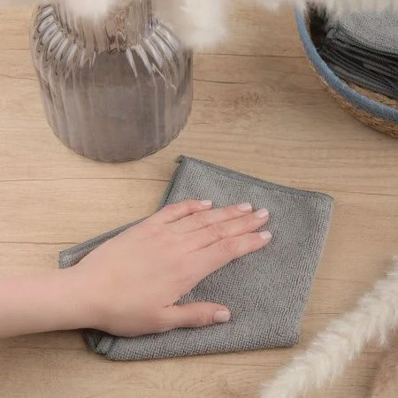 Салфетки набор 10шт 30*30см микрофибра серая ГОРНИЦА (10)