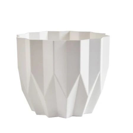 Кашпо 800мл 10,5*13см пластик ГЕОМЕТРИЯ белый (27)
