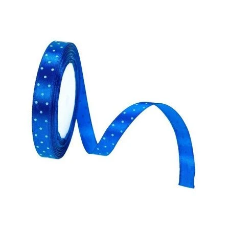 Лента упаковочная Синяя 12см*22м Горошек Атлас БЛ-5644