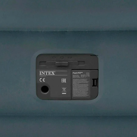 Матрас надувной двухместный флок ПВХ 203*152*42см с подголовником, встр.насосом 220В, до 272кг (2)