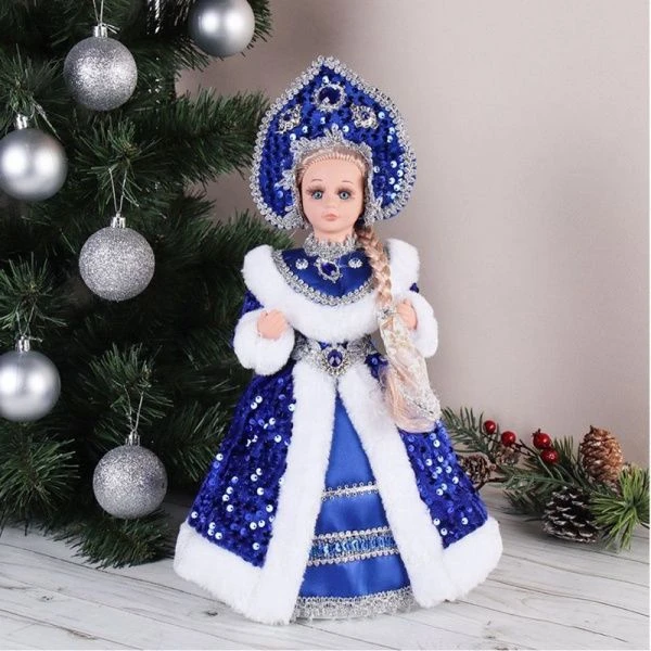 Фигурка новогодняя Снегурочка 35см для подарков + бантик CB19106 (36)