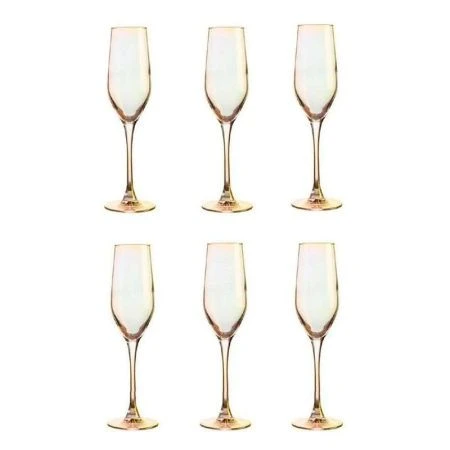 Бокалы для шампанского набор 6шт 160мл стекло ЗОЛОТИСТЫЙ ХАМЕЛЕОН (4)