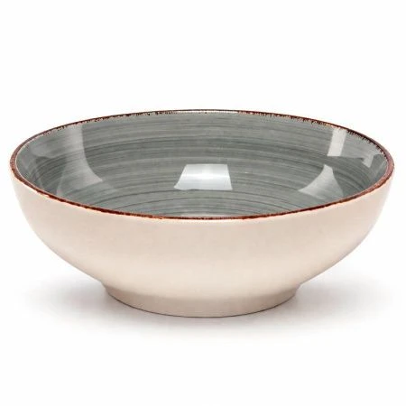 Тарелка глубокая 18см 750мл керамика Аэрография СВЕТЛЫЙ ГРАФИТ (36)