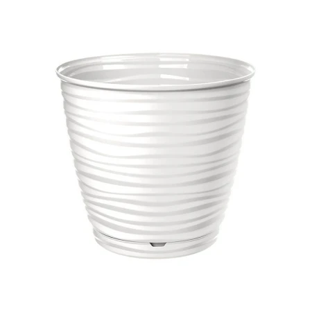 Горшок для цветов 1,5л пластик Saffron с поддоном белый (24) 221610129/01