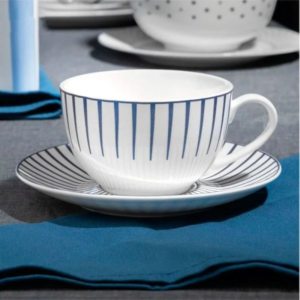 Чайный набор 2пр фарфор Teatro на 1 персону 245мл синий TET-43-B