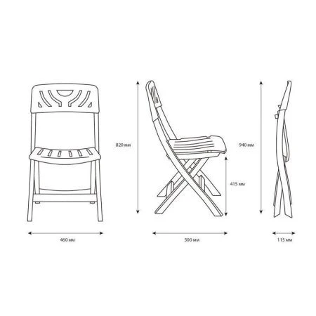 Стул складной 460*500*820мм пластик Decorona DeRiviera теплый орех (max нагр. 100кг) (18)