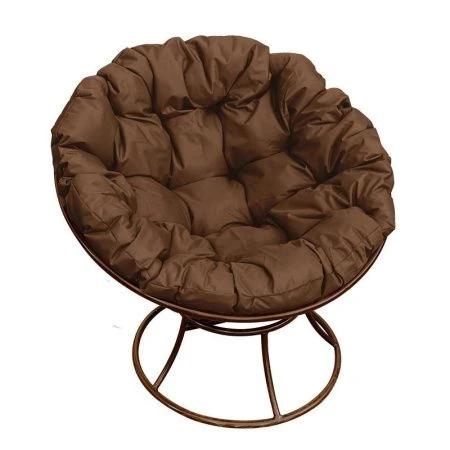 Кресло Папасан пружинка без ротанга металл корич., коричневая подушка 98*96*81см (max нагр. 150кг)