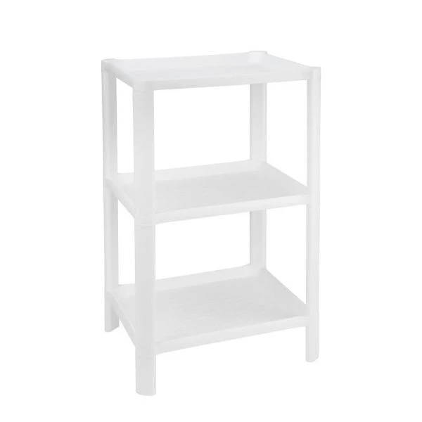 Полка 3 секции 340*280*527мм пластик Белая прямоугольная малая (4) ВЫВОД