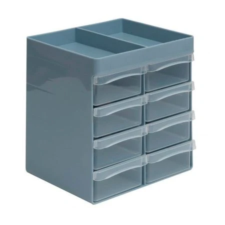 Органайзер для мелочей 190*160*202мм пластик серо-синий/прозрачный (8)