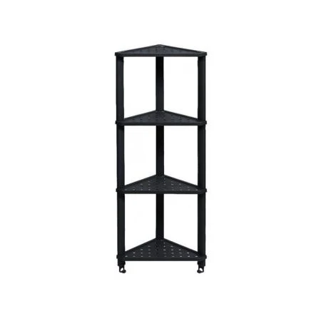 Этажерка 4 секции 365*260*980мм пластик VIKEA черная угловая подвесная (1)