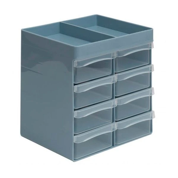Органайзер для мелочей 190*160*202мм пластик серо-синий/прозрачный (8)