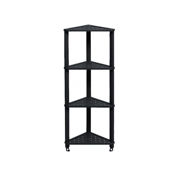 Этажерка 4 секции 365*260*980мм пластик VIKEA черная угловая подвесная (1)